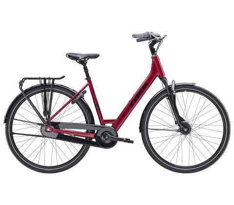 Trek District 2 Lowstep citybike - indvendige gear - Rage Red Satin - Kibæk Cykler