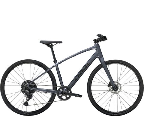 Trek FX 3 hybrid citybike til hverdag og motion - Galactic Grey - Kibæk Cykler